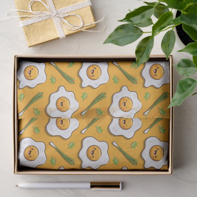 Papier Mousseline Joyeux petit-déjeuner aux oeufs (Cadeau)