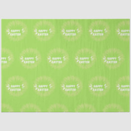 Papier Mousseline Joyeux texte de Pâques sur vert