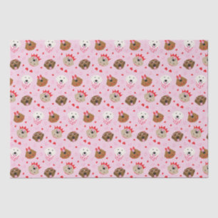Papier Mousseline Joyeux Valentines Day Golden Retriever Dogs