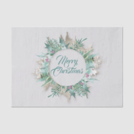 Papier Mousseline Joyeux Vêtements de Noël Branche Gris Crémeux