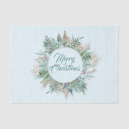 Papier Mousseline Joyeux Vêtements de Noël Branche Monnaie Bleue