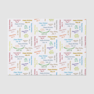 Papier Mousseline Juillet, 14 Anniversaire Tissue Paper