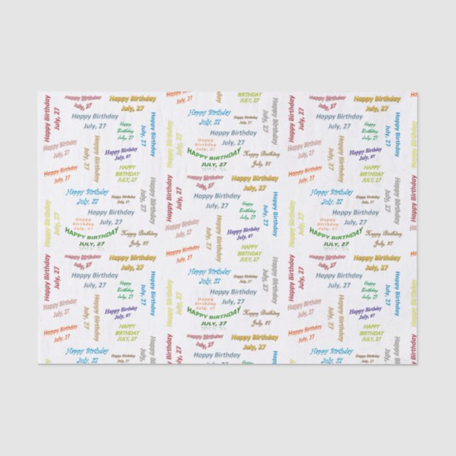 Papier Mousseline Juillet, 27 Anniversaire Tissue Paper (Recto)