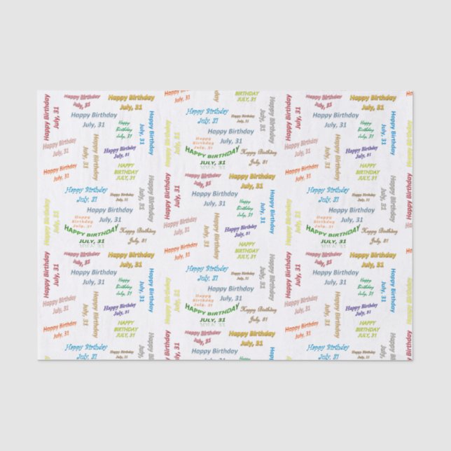 Papier Mousseline Juillet, 31 Anniversaire Tissue Paper (Recto)