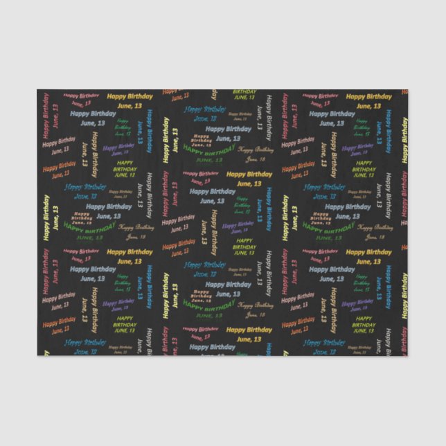 Papier Mousseline Juin, 13 Anniversaire Tissue Paper (Recto)