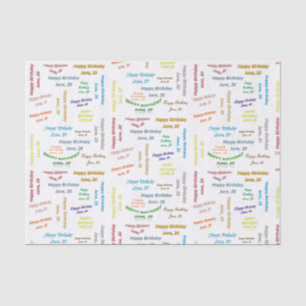 Papier Mousseline Juin, 20 Anniversaire Tissue Paper