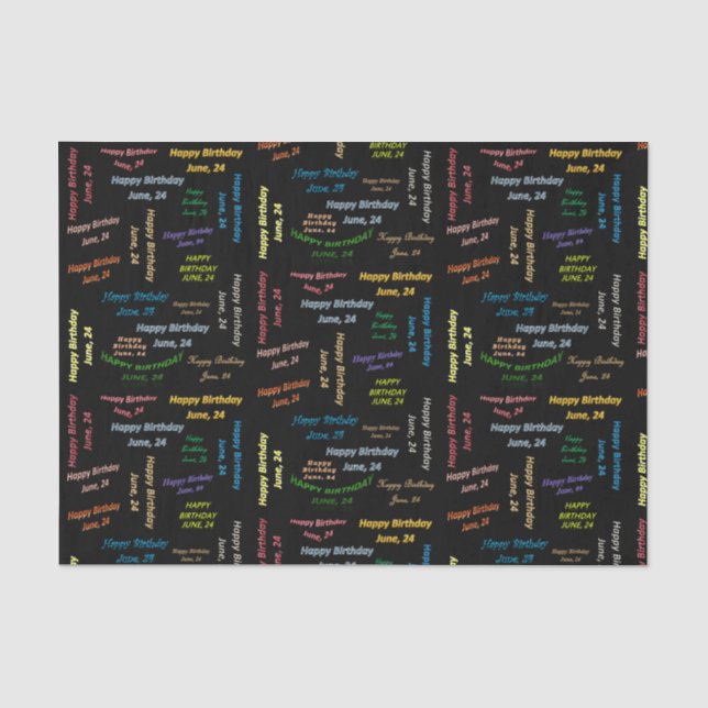 Papier Mousseline Juin, 24 Anniversaire Tissue Paper (Recto)