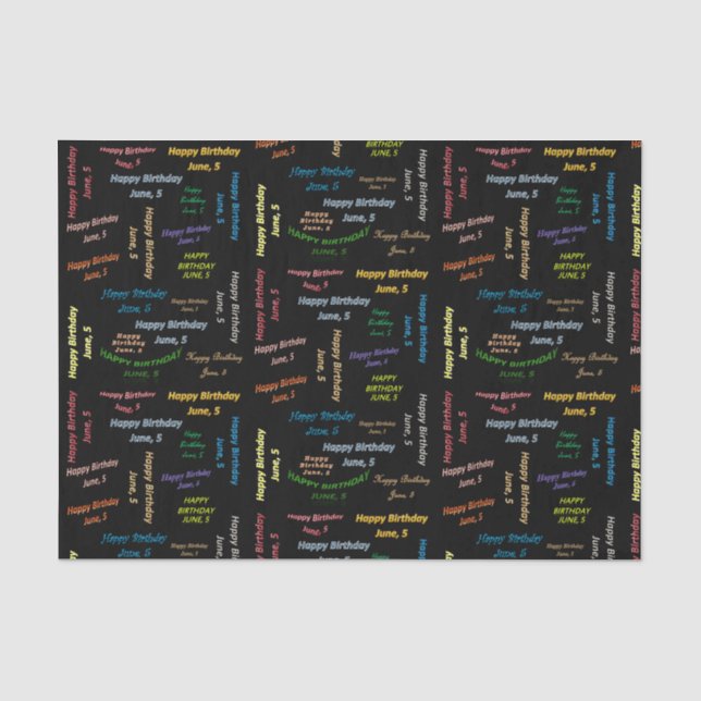 Papier Mousseline Juin, 5 Anniversaire Tissue Paper (Recto)