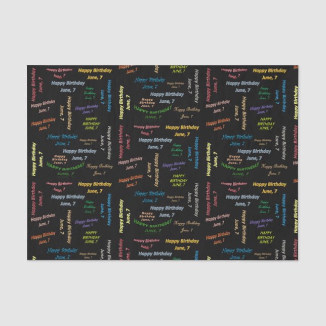 Papier Mousseline Juin, 7 Anniversaire Tissue Paper (Recto)