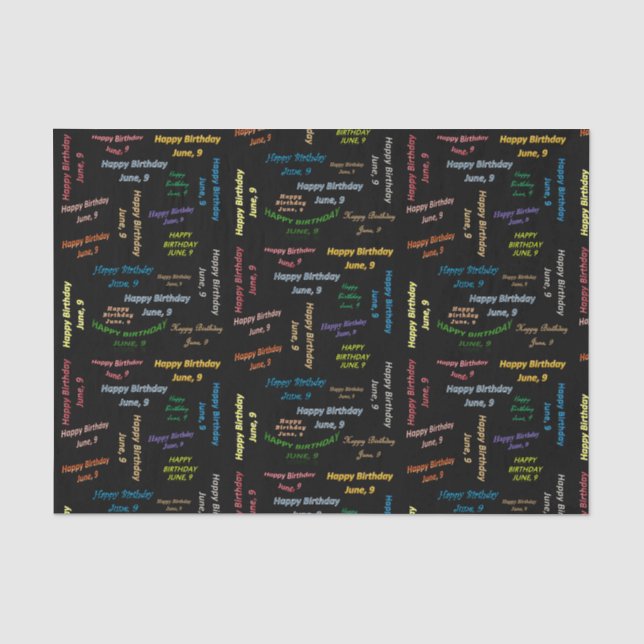 Papier Mousseline Juin, 9 Anniversaire Tissue Paper (Recto)