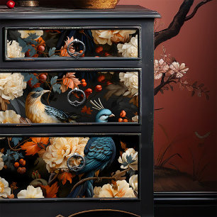 Papier Mousseline Jungle Parrots Elégant Boho victorien Vintage
