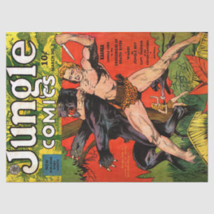 Papier Mousseline Jungle Tarzan & Black Vintage Comics Decoupage