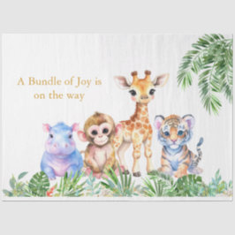 Papier Mousseline Jungle tropicale Bébés animaux