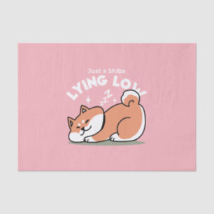 Papier Mousseline Juste un Shiba allongé bas : mignonne conception S