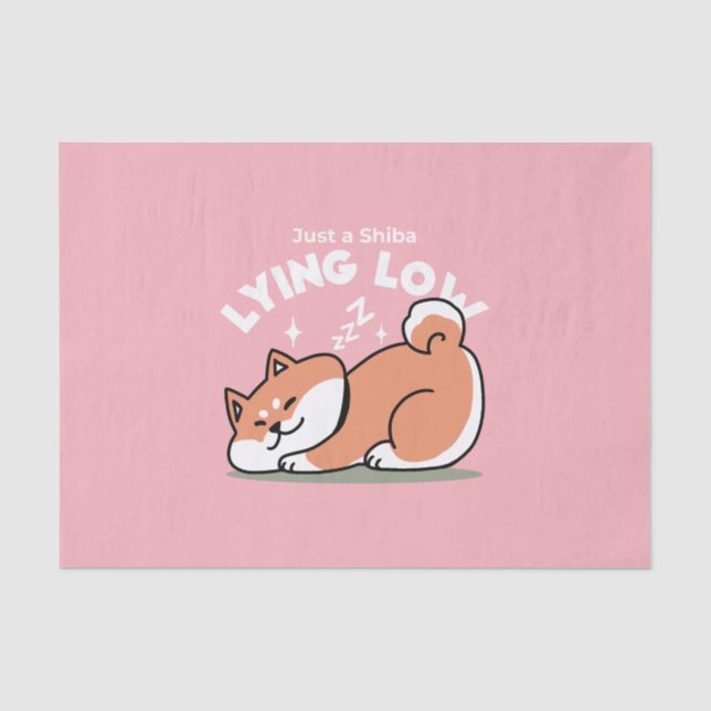 Papier Mousseline Juste un Shiba allongé bas : mignonne conception S (Recto)