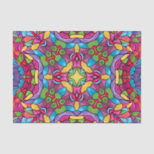 Papier Mousseline Kaléidoscope pourpre vintage en verre souillé
