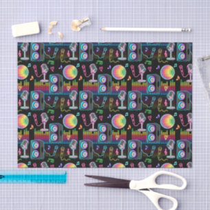 Papier Mousseline Karaoké Néon Lumineux Musique Chanson Fête