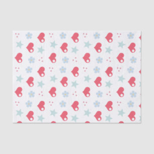 Papier Mousseline Kawaii Coeurs Fleurs et étoiles