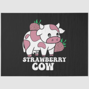 Papier Mousseline Kawaii fraise vache folle vache ferme animal