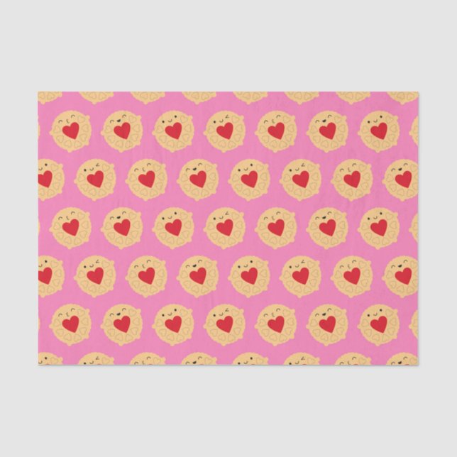 Papier Mousseline Kawaii Jammie Dodger Biscuits (Recto)