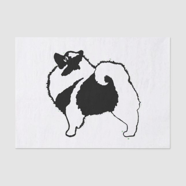 Papier Mousseline Keeshond Graphics - Cute Original Chig Art (Recto)