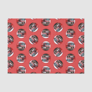 Papier Mousseline Keeshond Peinture Noël Vieux Camion Rouge Chien Ar