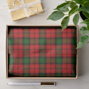 Papier Mousseline Kerr tartan rouge vert plaid