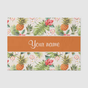 Papier Mousseline Ketmie d'ananas et frondes de paume