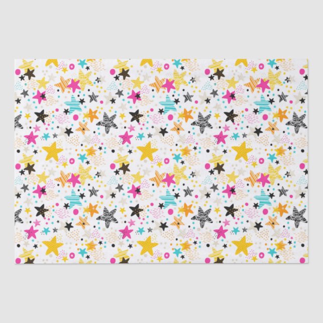 Papier Mousseline Kids Colorful Stars  (Recto)