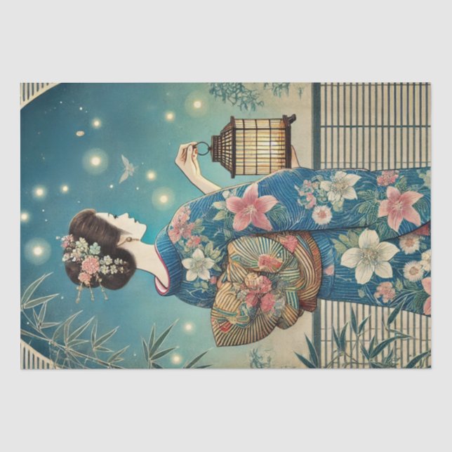 Papier Mousseline kimono&lucioles d'été (Recto)