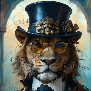 Papier Mousseline King of The jungle steampunk découpage 