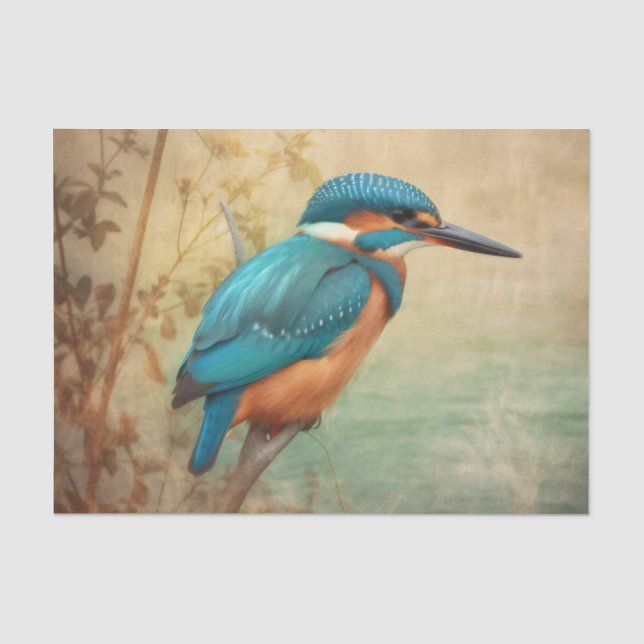 Papier Mousseline KINGFISHER beau papier découpage (Recto)