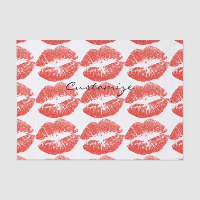 Papier Mousseline Kissing Red lips (Recto)