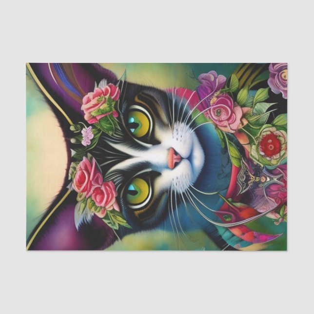 Papier Mousseline Kitty coloré (Recto)