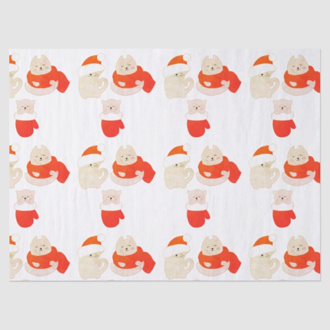 Papier Mousseline Kitty d'hiver (Recto)