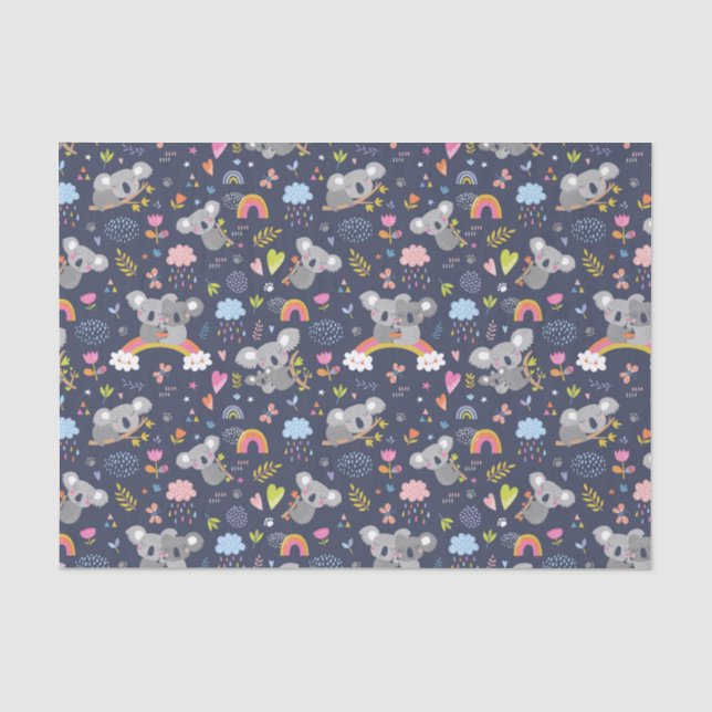 Papier Mousseline Koala Rainbow Love Motif (Recto)