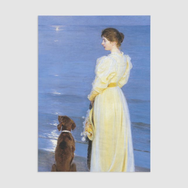 Papier Mousseline Kroyer - La femme et le chien de l'artiste sur le  (Créateur téléchargé)