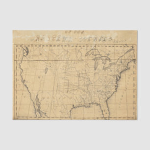 Papier Mousseline La carte des enfants des Etats-Unis