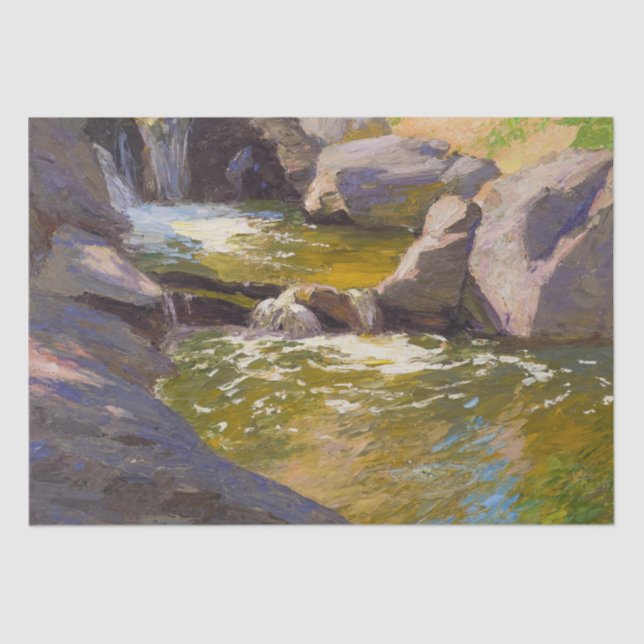 Papier Mousseline La cascade en cascade (par E.H. Potthast) (Recto)