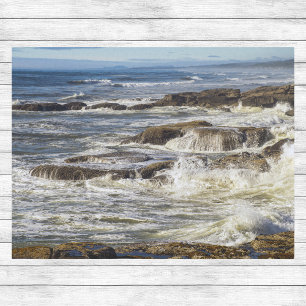 Papier Mousseline La côte de l'Oregon Waves Rocks and Seafoam à Yach