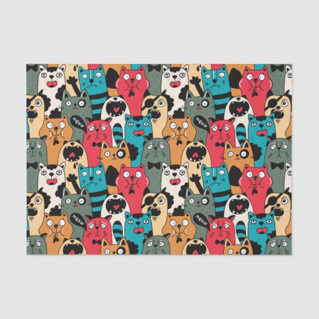 Papier Mousseline La Crowd of cats (Recto)