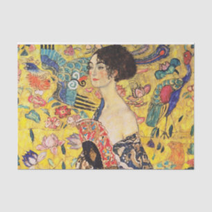 Papier Mousseline La Dame de Gustav Klimt avec un fan