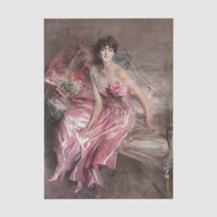 Papier Mousseline La Dame en rose (1916) par Giovanni Boldini