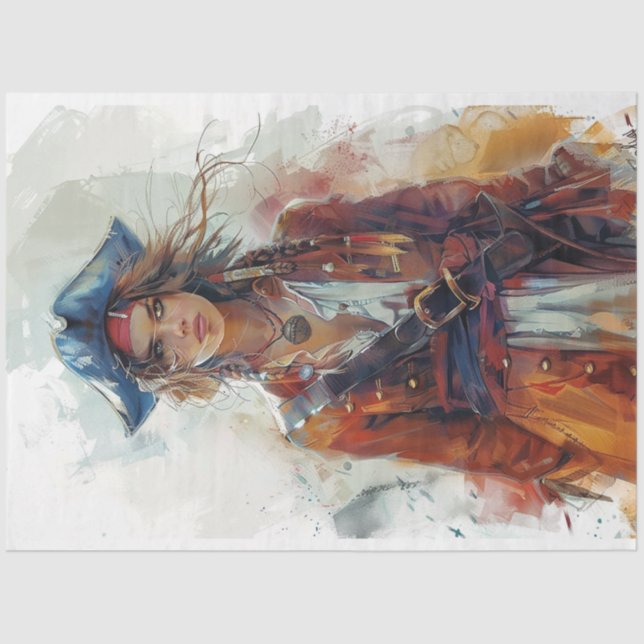 Papier Mousseline La dame Pirate (Recto)