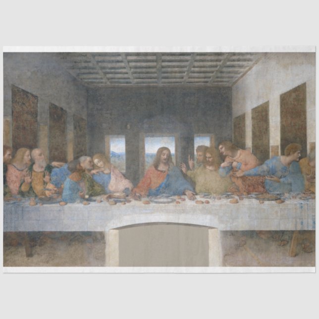 Papier Mousseline La Dernière Cène, Léonard de Vinci, 1495-1498 (Recto)