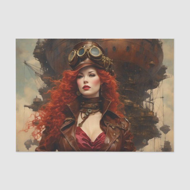 Papier Mousseline La femme Steampunk (Recto)