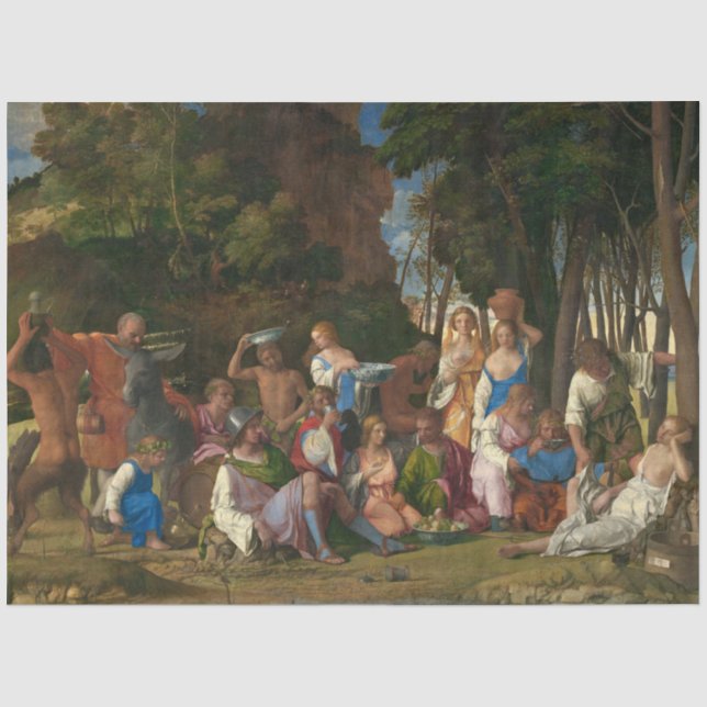 Papier Mousseline La fête des dieux (par Giovanni Bellini) (Recto)