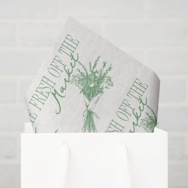 Papier Mousseline La Fête des mariées verte du marché (Sac cadeau)