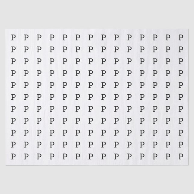 Papier Mousseline La lettre P ou votre initiale (Recto)