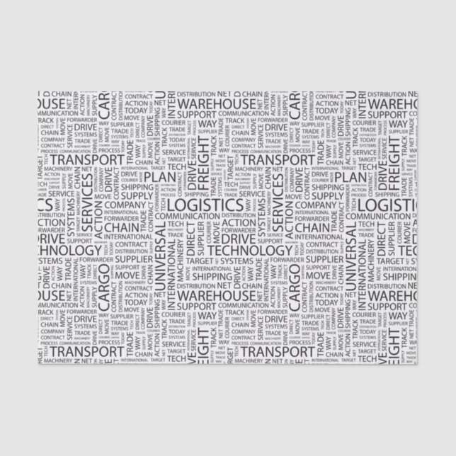 Papier Mousseline La LOGISTIQUE modèle avec des mots (Recto)